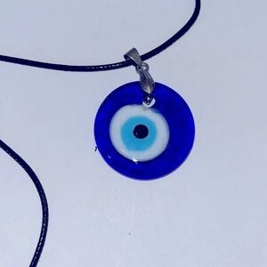 Evil Eye Hamsa Greek Necklace Glass